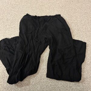 Black Linen Relaxed Fit Pants